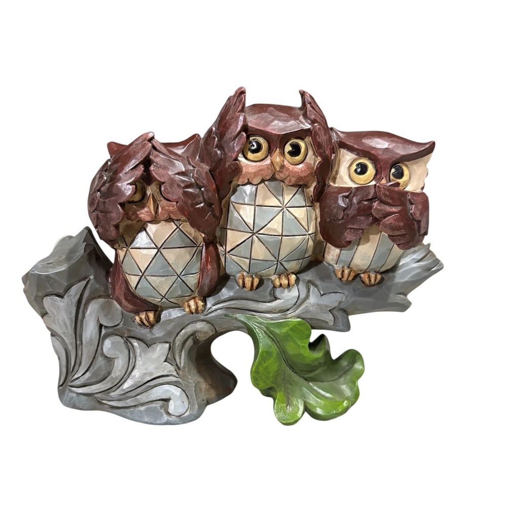 Jim Shore Heartwood Creek See No Evil Hear No Evil Hoot No Evil Owls 4052050‎
